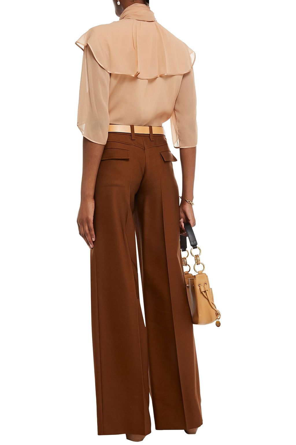CHLOÉ Wool-blend twill flared pants