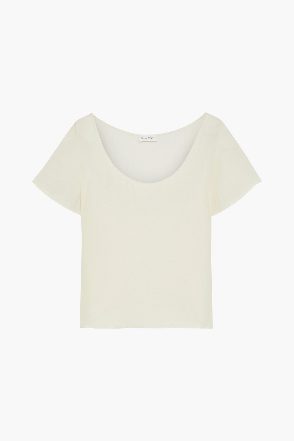 american vintage - liko crepe de chine top - white - l