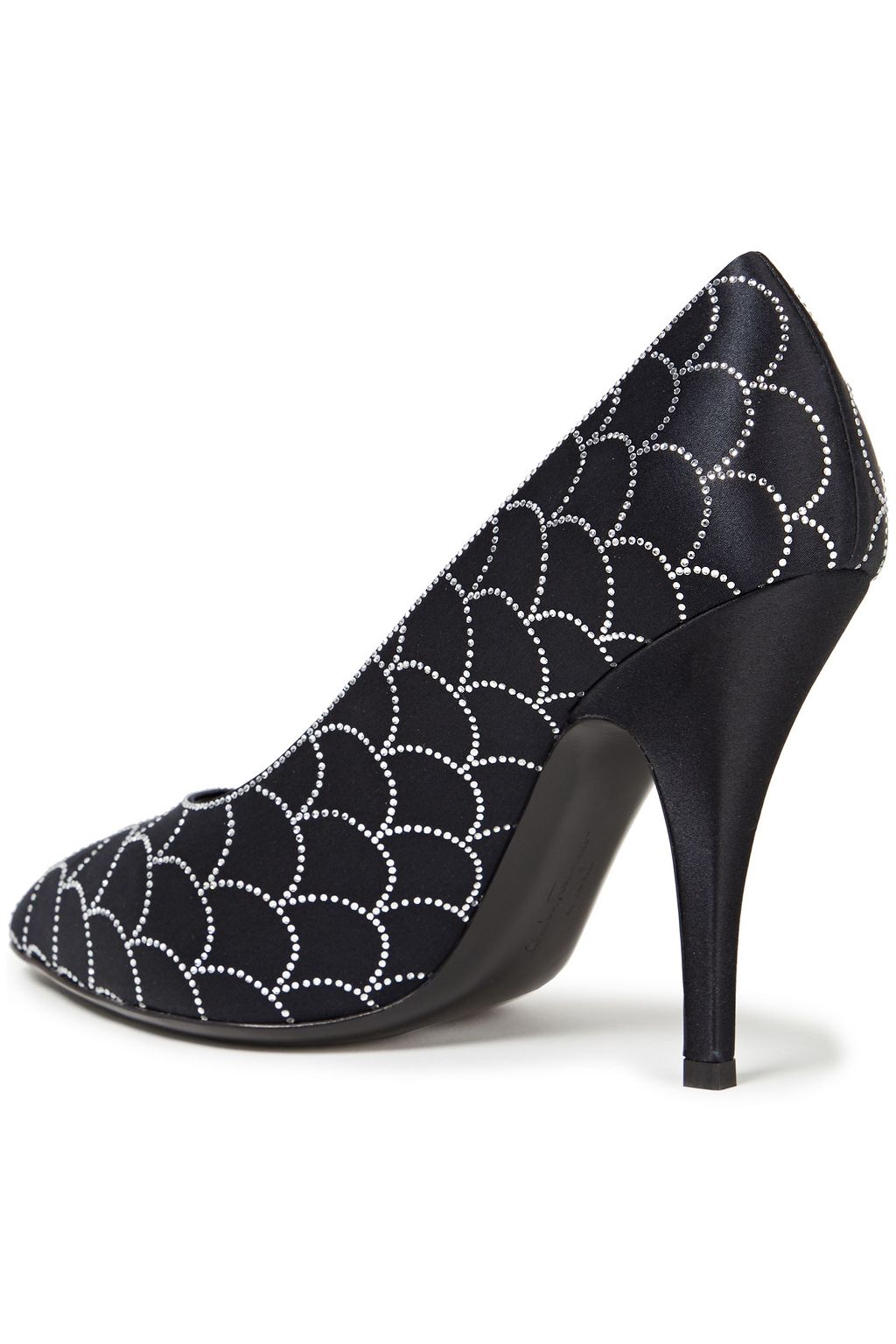 FERRAGAMO Judy crystal-embellished satin pumps