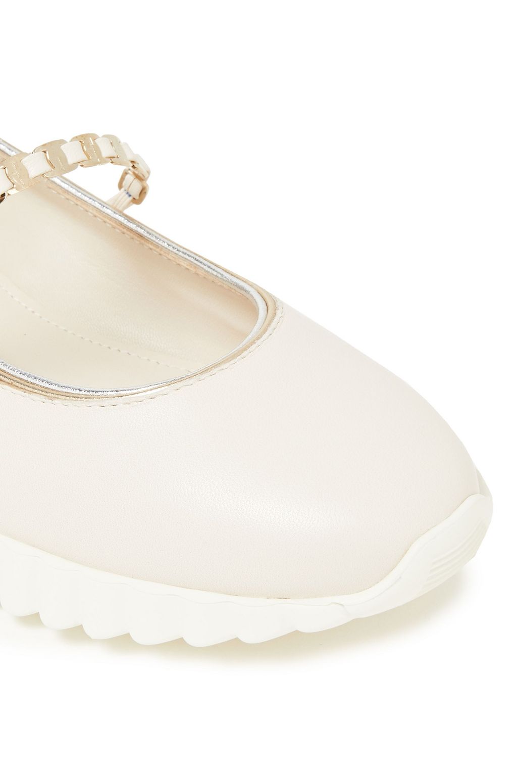 FERRAGAMO Sandy embellished leather ballet flats