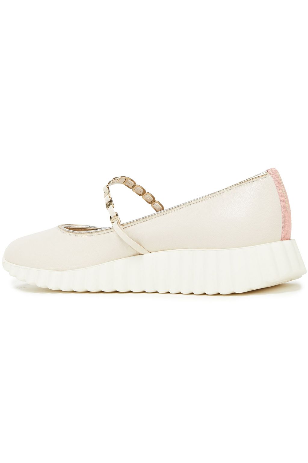 FERRAGAMO Sandy embellished leather ballet flats