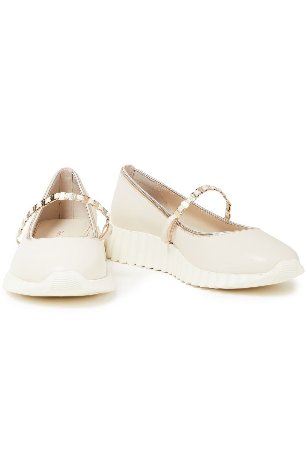 FERRAGAMO Sandy embellished leather ballet flats