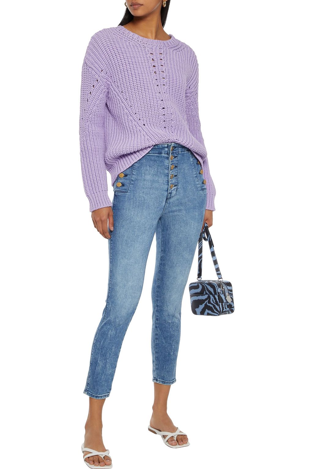 J BRAND Natasha cropped button-detailed high-rise skinny jeans