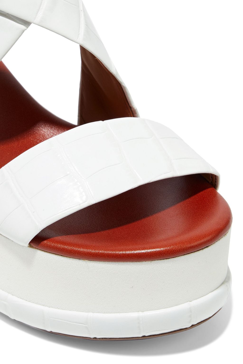 CHLOÉ Croc-effect leather platform sandals