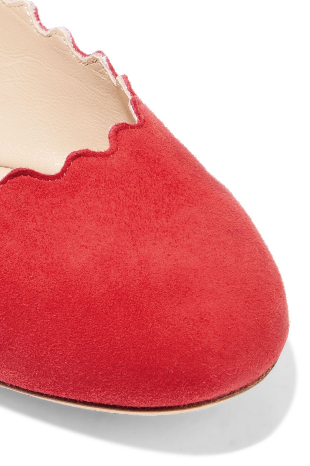 CHLOÉ Lauren scalloped suede ballet flats