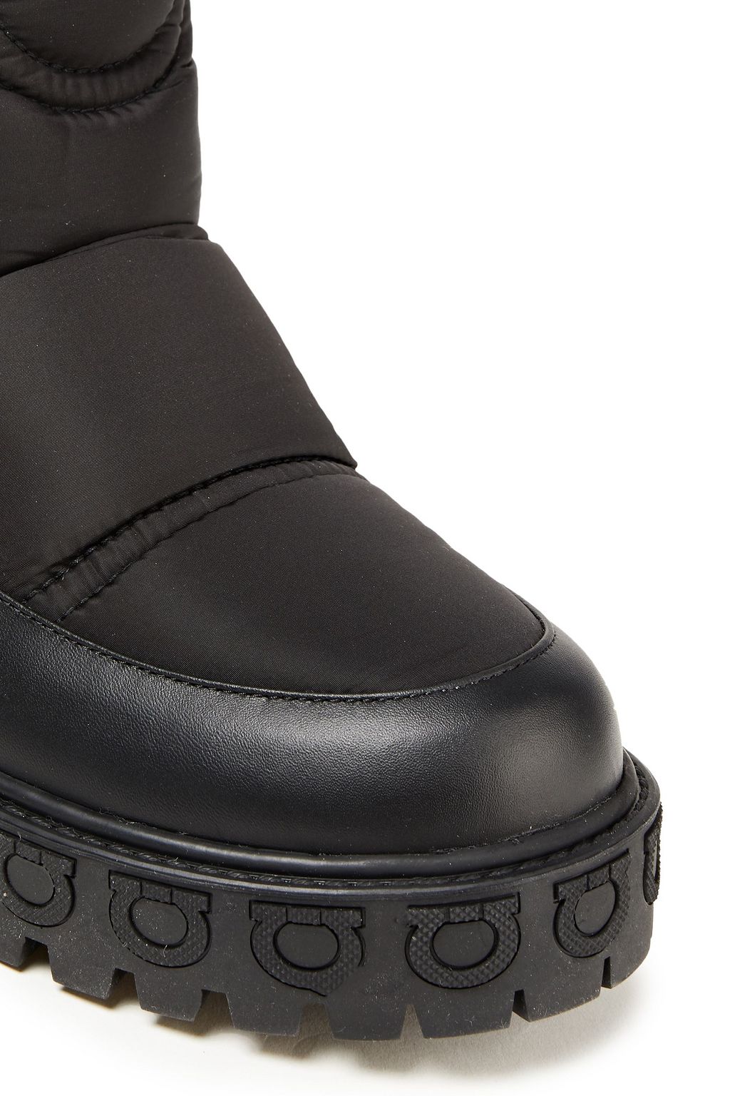FERRAGAMO Ashley leather-trimmed quilted shell snow boots