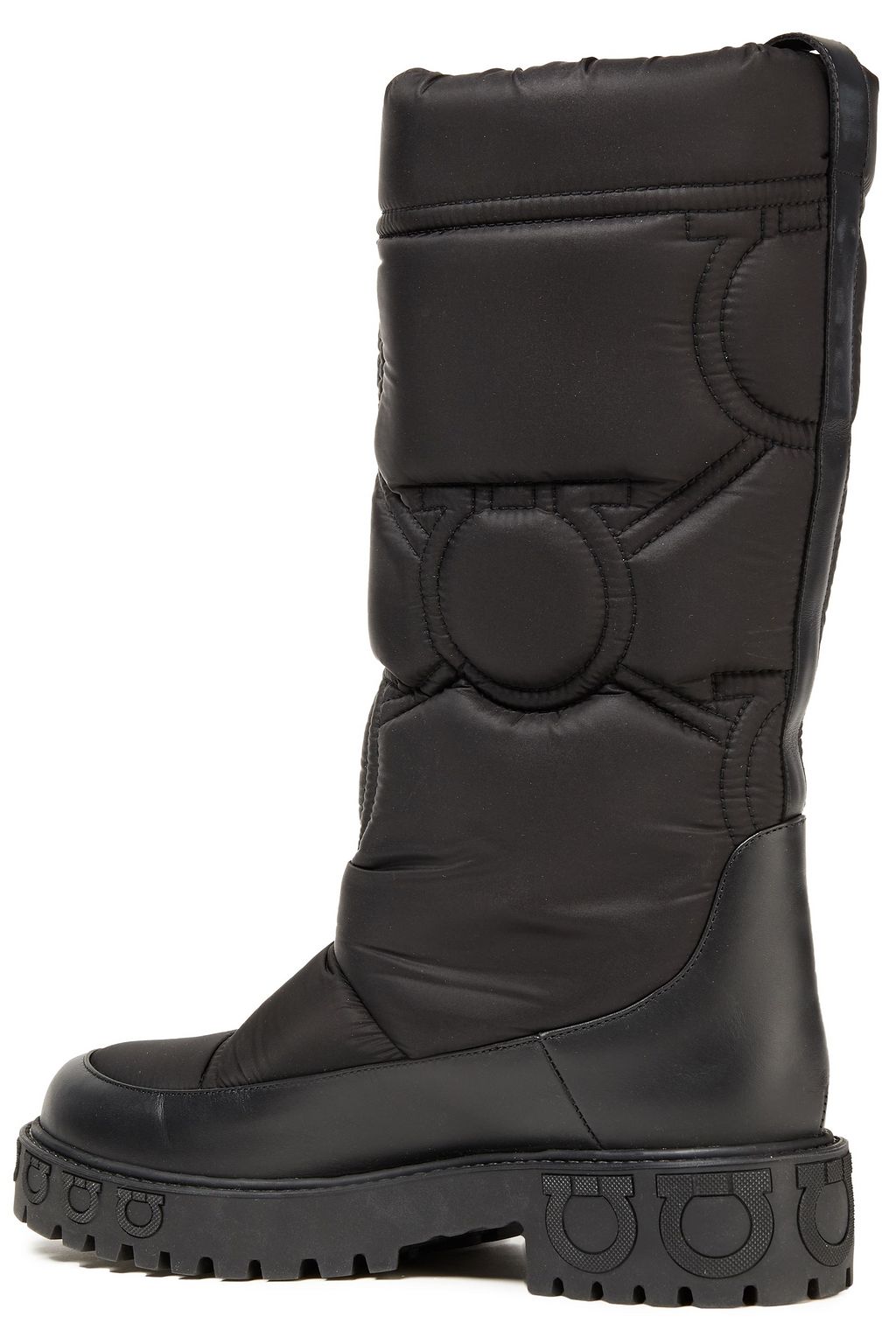 FERRAGAMO Ashley leather-trimmed quilted shell snow boots