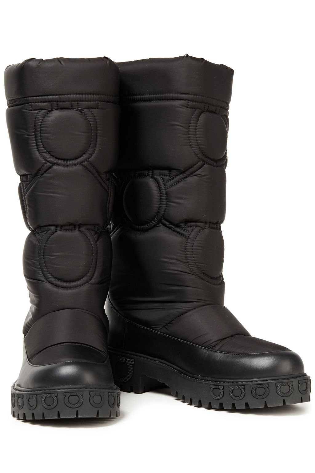FERRAGAMO Ashley leather-trimmed quilted shell snow boots