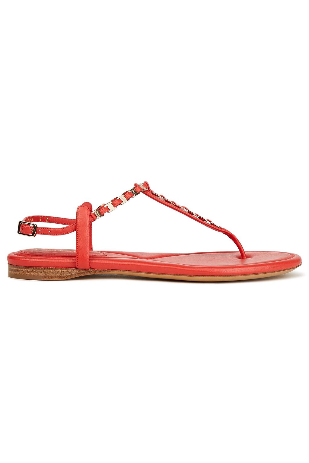 FERRAGAMO Tahiti chain trimmed leather sandals THE OUTNET