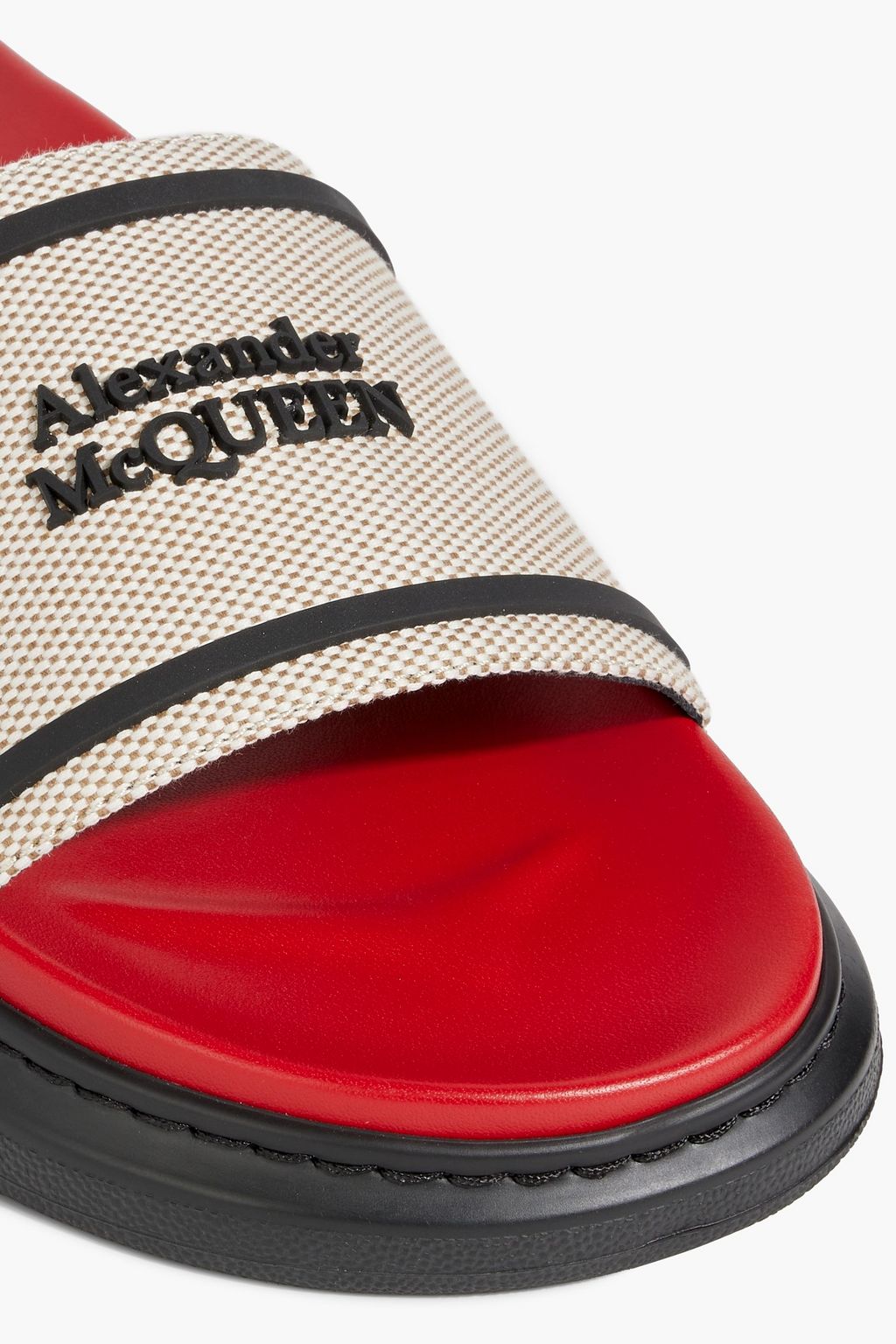 MCQUEEN Hybrid logo-embellished canvas slides