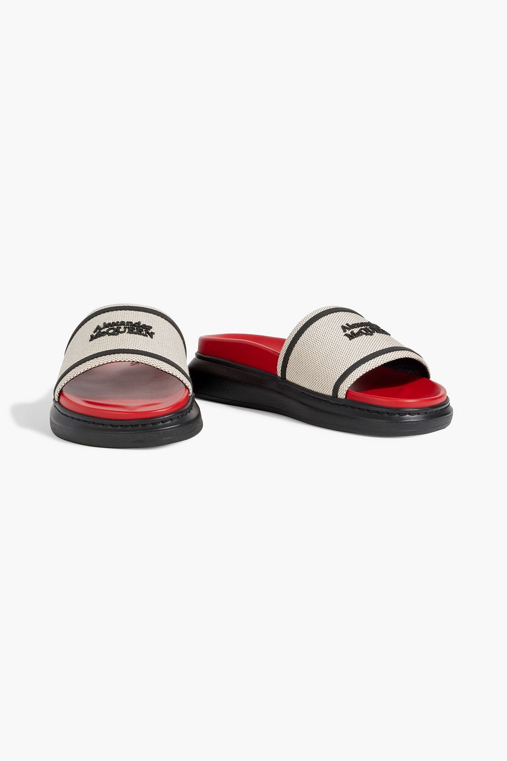 MCQUEEN Hybrid logo-embellished canvas slides