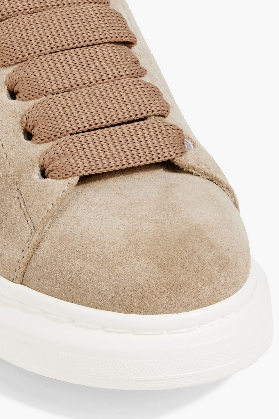 Alexander Mcqueen Suede And Leather Exaggerated-sole Sneakers In Neutral