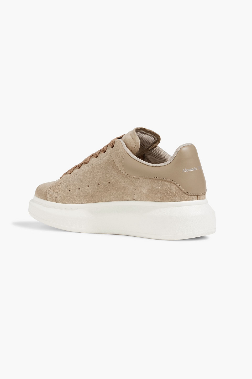 Alexander Mcqueen Suede And Leather Exaggerated-sole Sneakers In Neutral