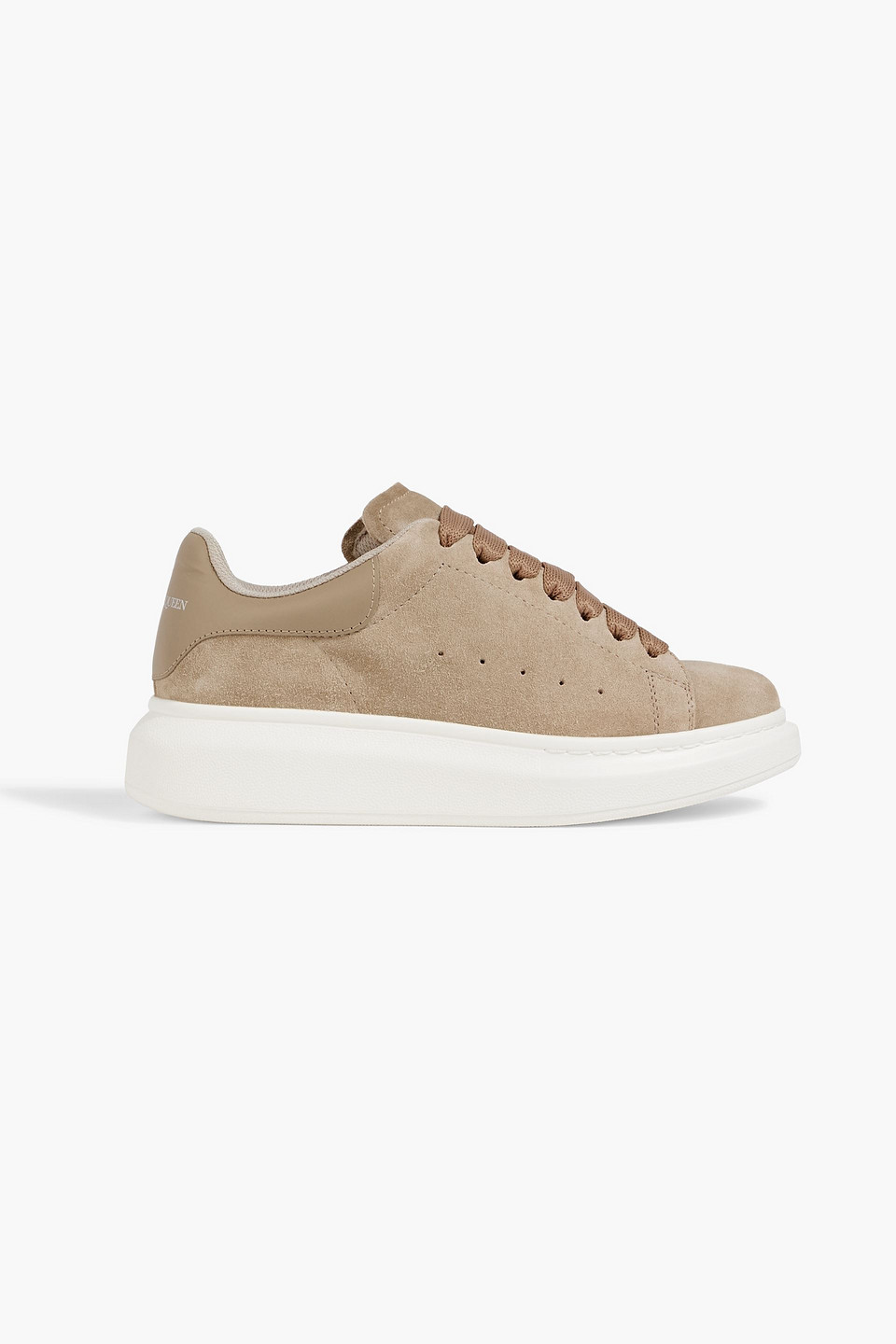 Alexander Mcqueen Suede And Leather Exaggerated-sole Sneakers In Neutral