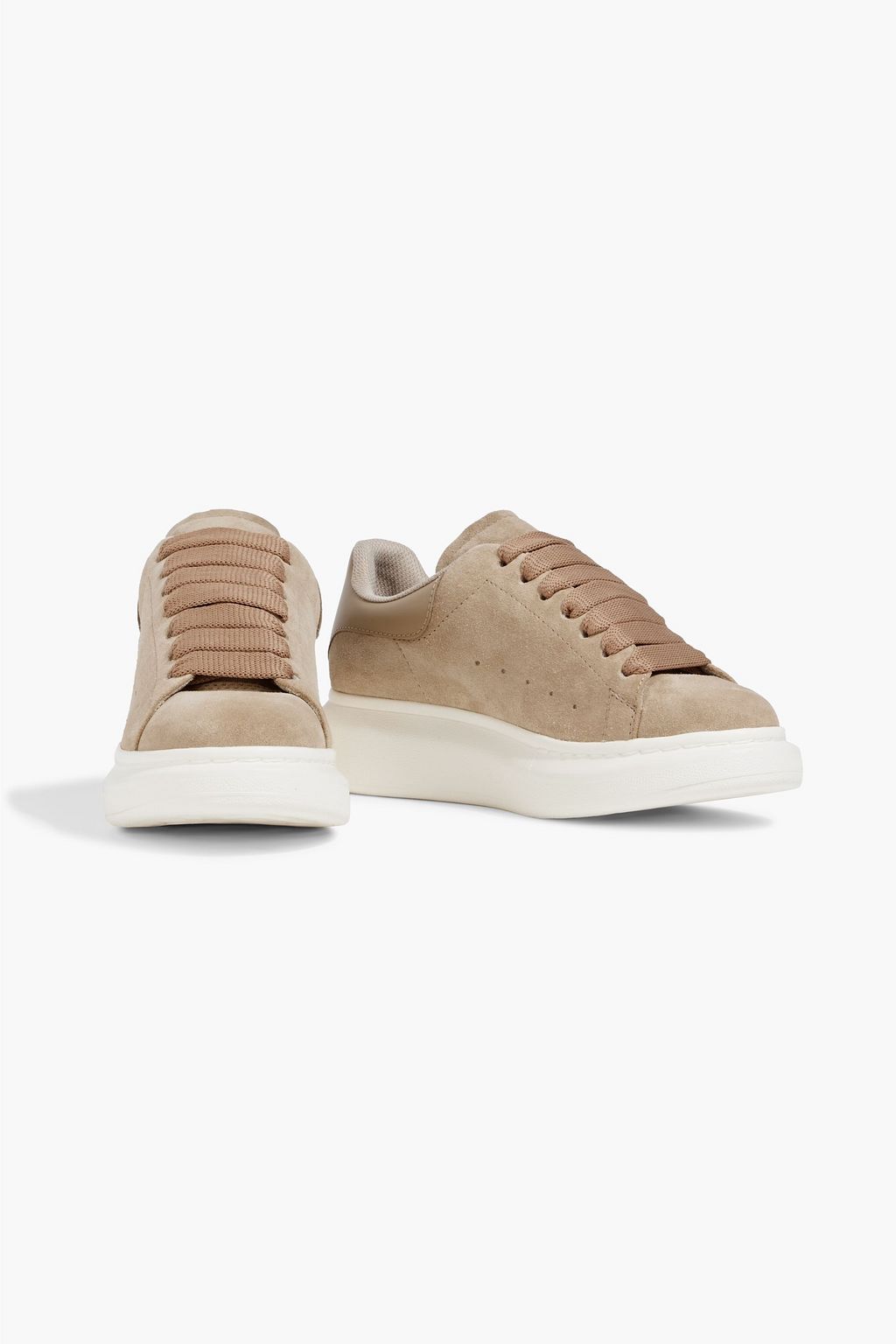 MCQUEEN Suede and leather exaggerated-sole sneakers