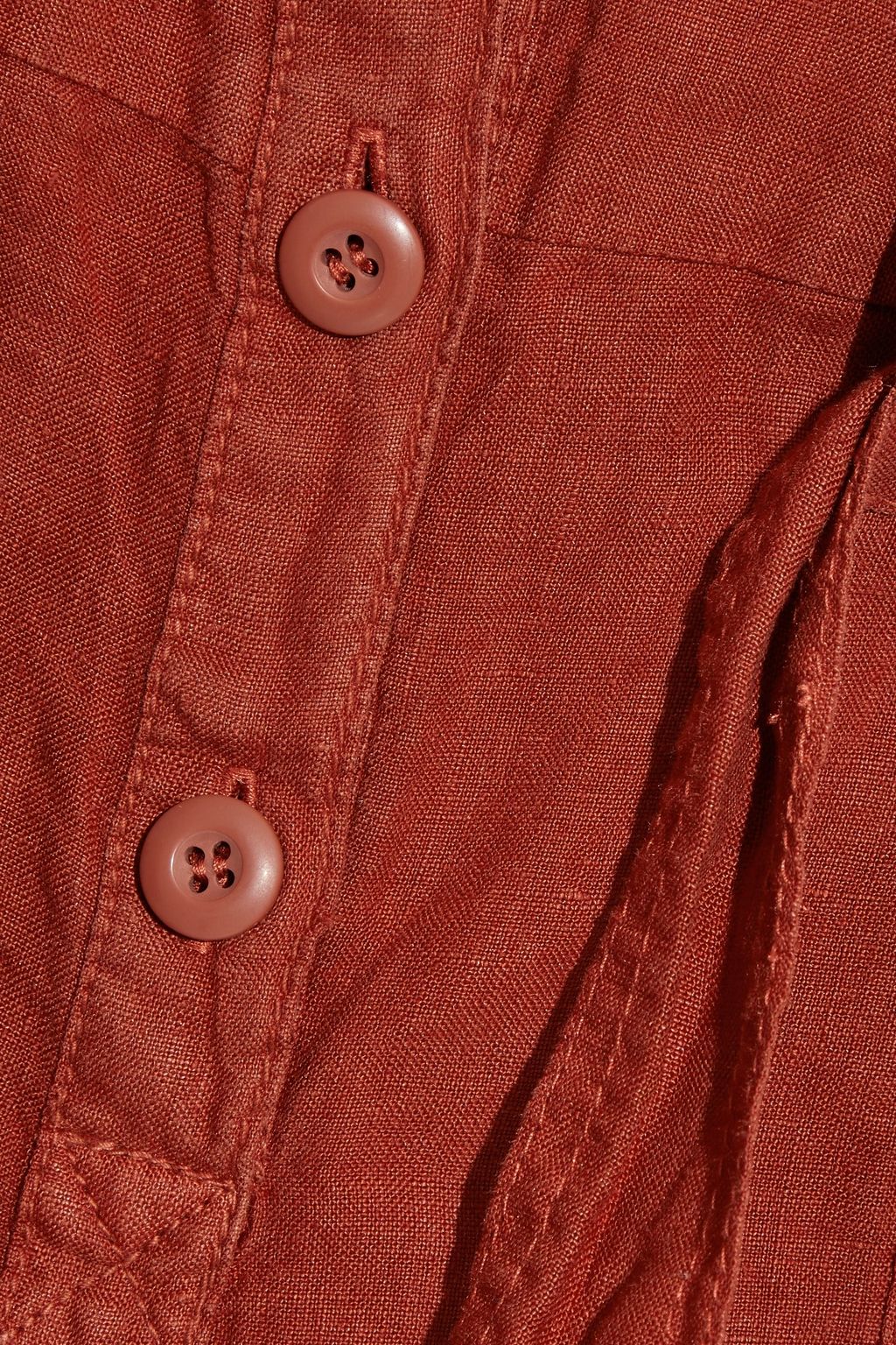 JOIE Bosworth belted gathered linen playsuit