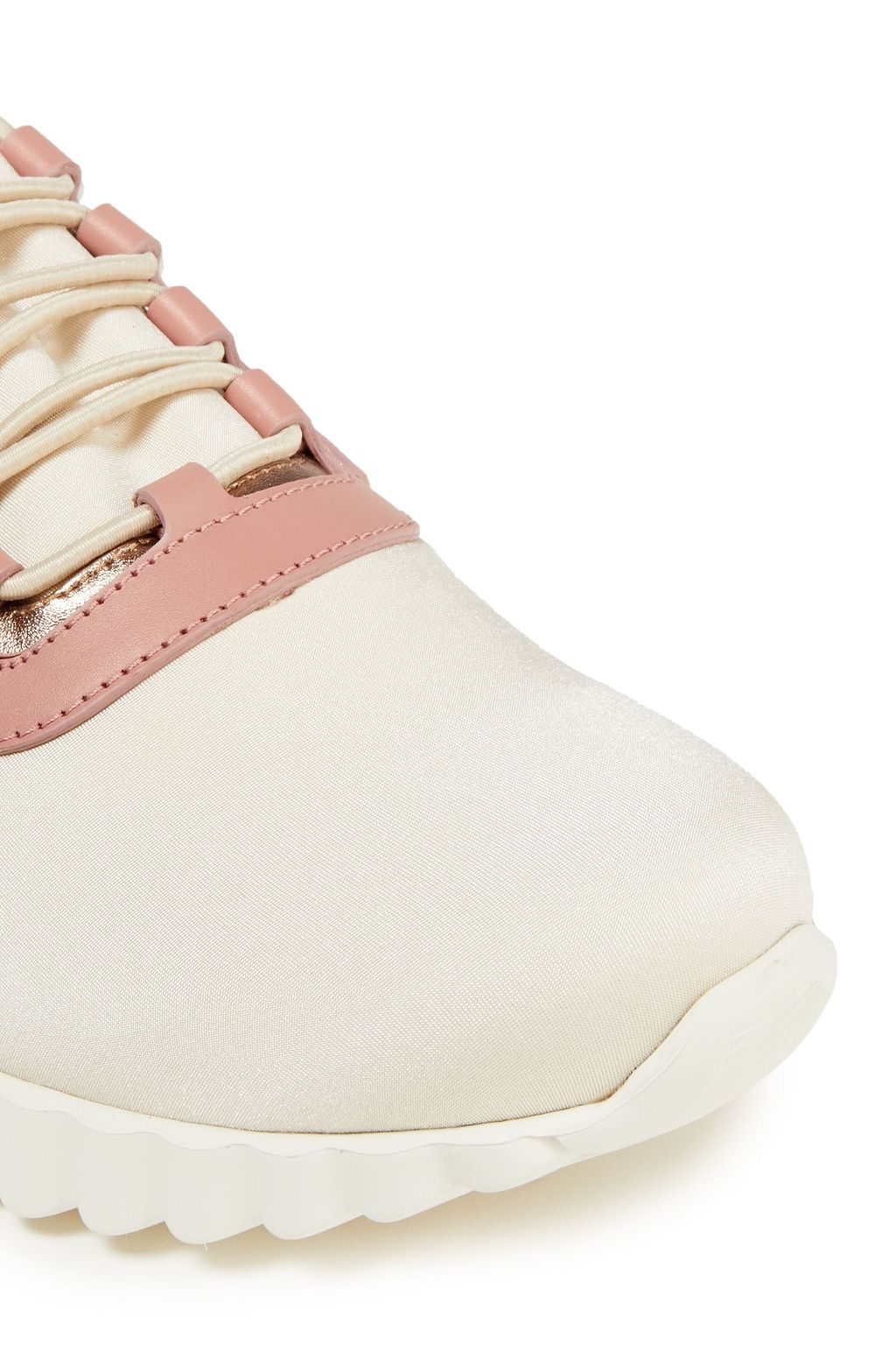FERRAGAMO Leather-trimmed neoprene sneakers