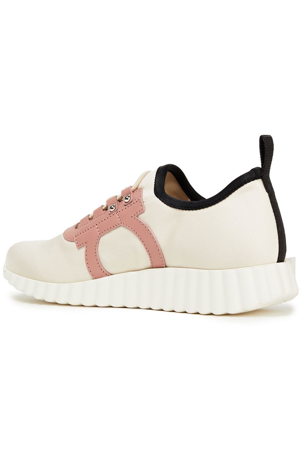 FERRAGAMO Leather-trimmed neoprene sneakers
