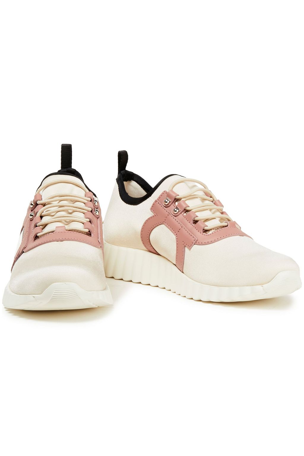 FERRAGAMO Leather-trimmed neoprene sneakers