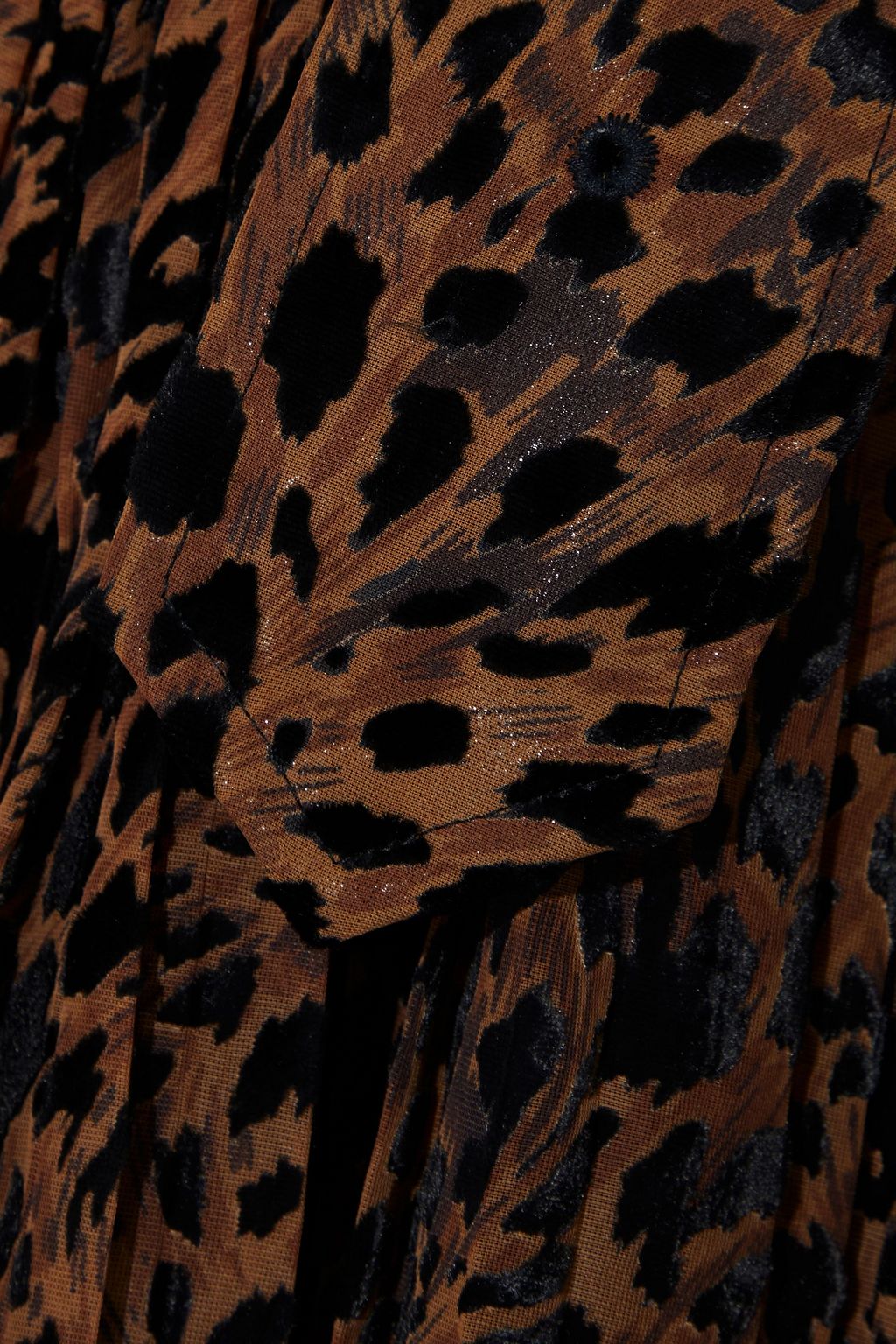 RETROFÊTE Layla belted leopard-print devoré-velvet mini wrap dress