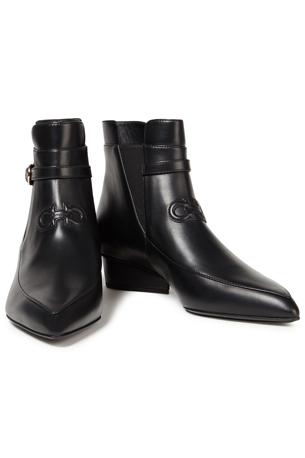 FERRAGAMO Mineo buckled leather ankle boots