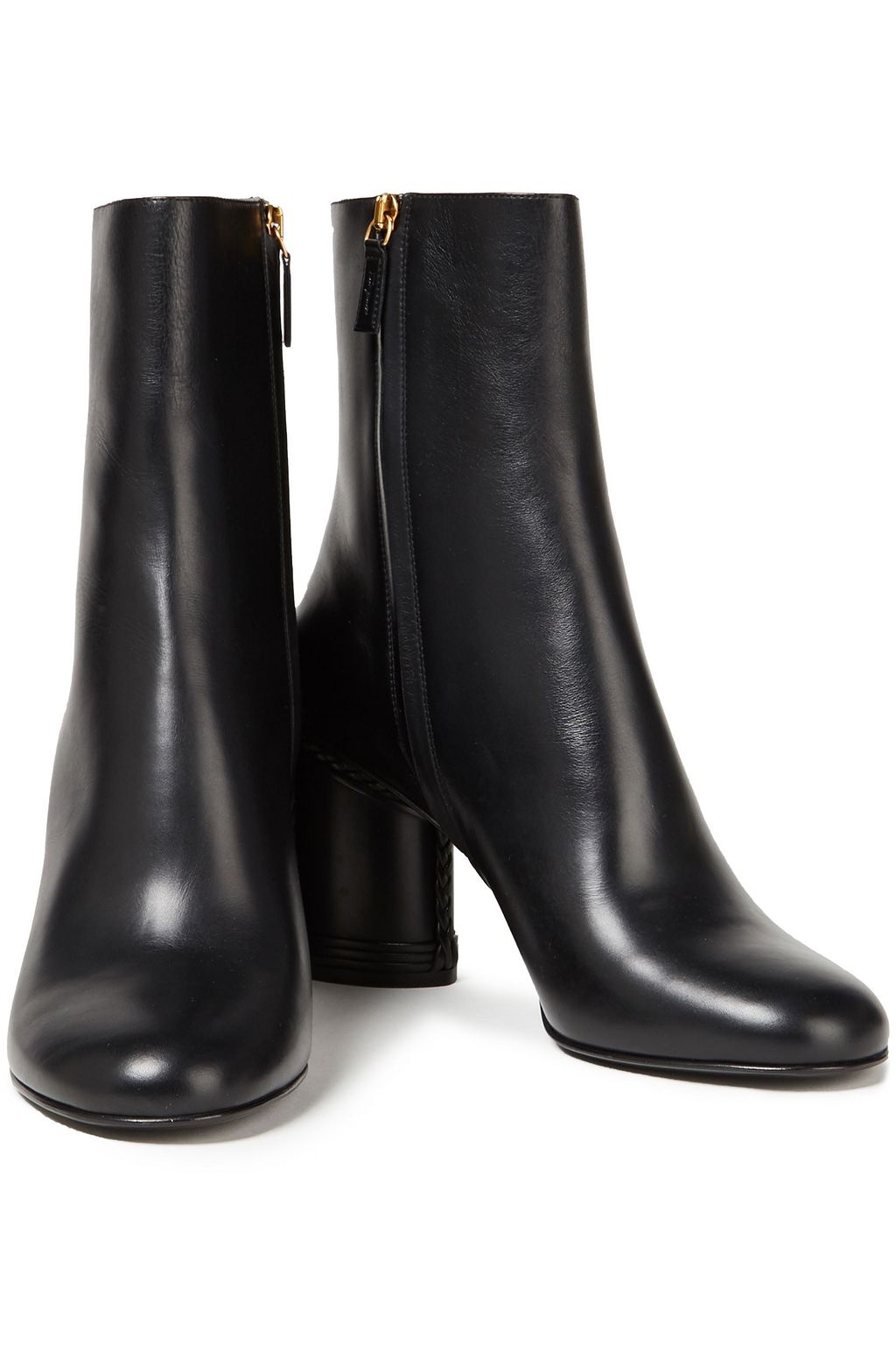 FERRAGAMO Braid-trimmed leather ankle boots