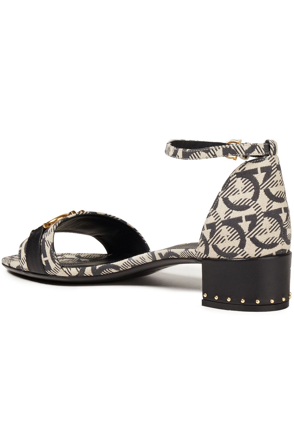 FERRAGAMO Como leather-trimmed jacquard sandals