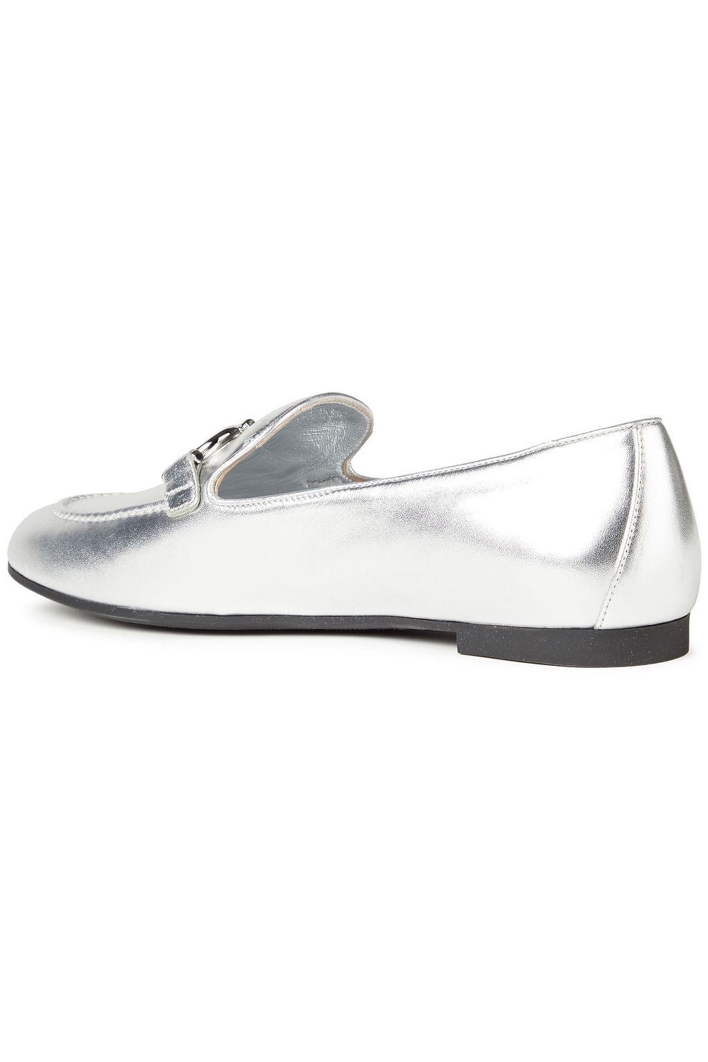 FERRAGAMO Metallic leather loafers