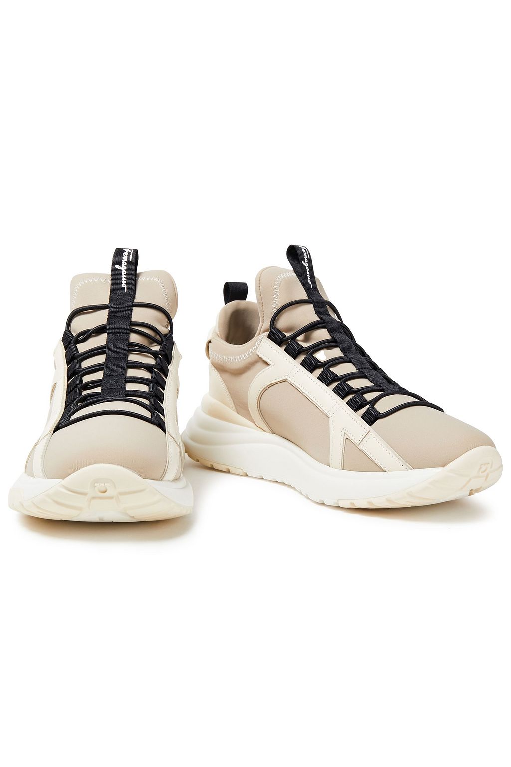 FERRAGAMO Shiro leather-trimmed neoprene sneakers