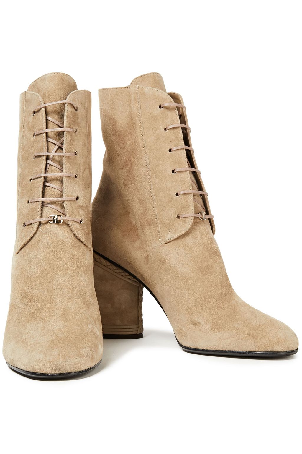 FERRAGAMO Chana lace-up suede ankle boots