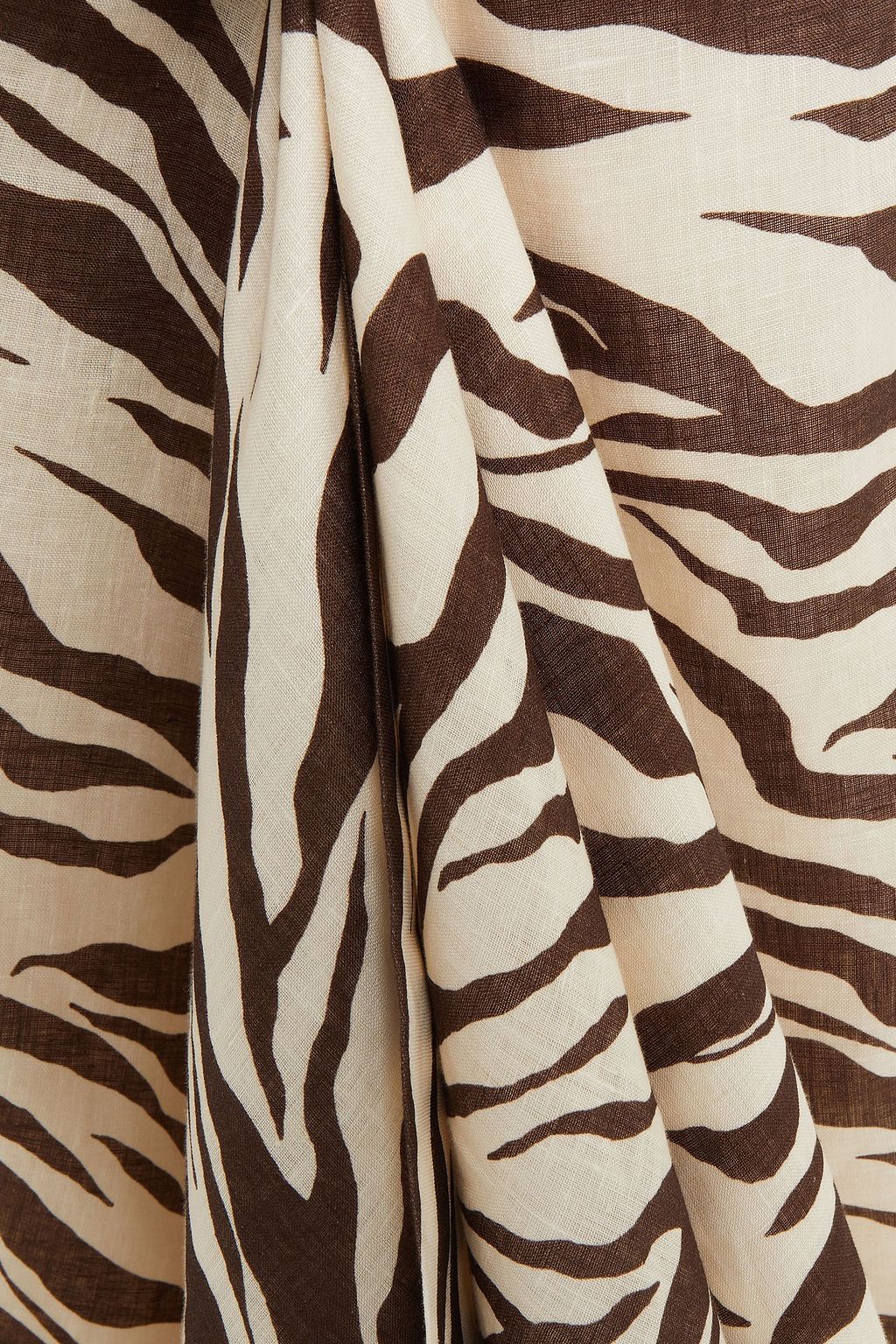 ZIMMERMANN Fiesta zebra-print linen midi wrap skirt