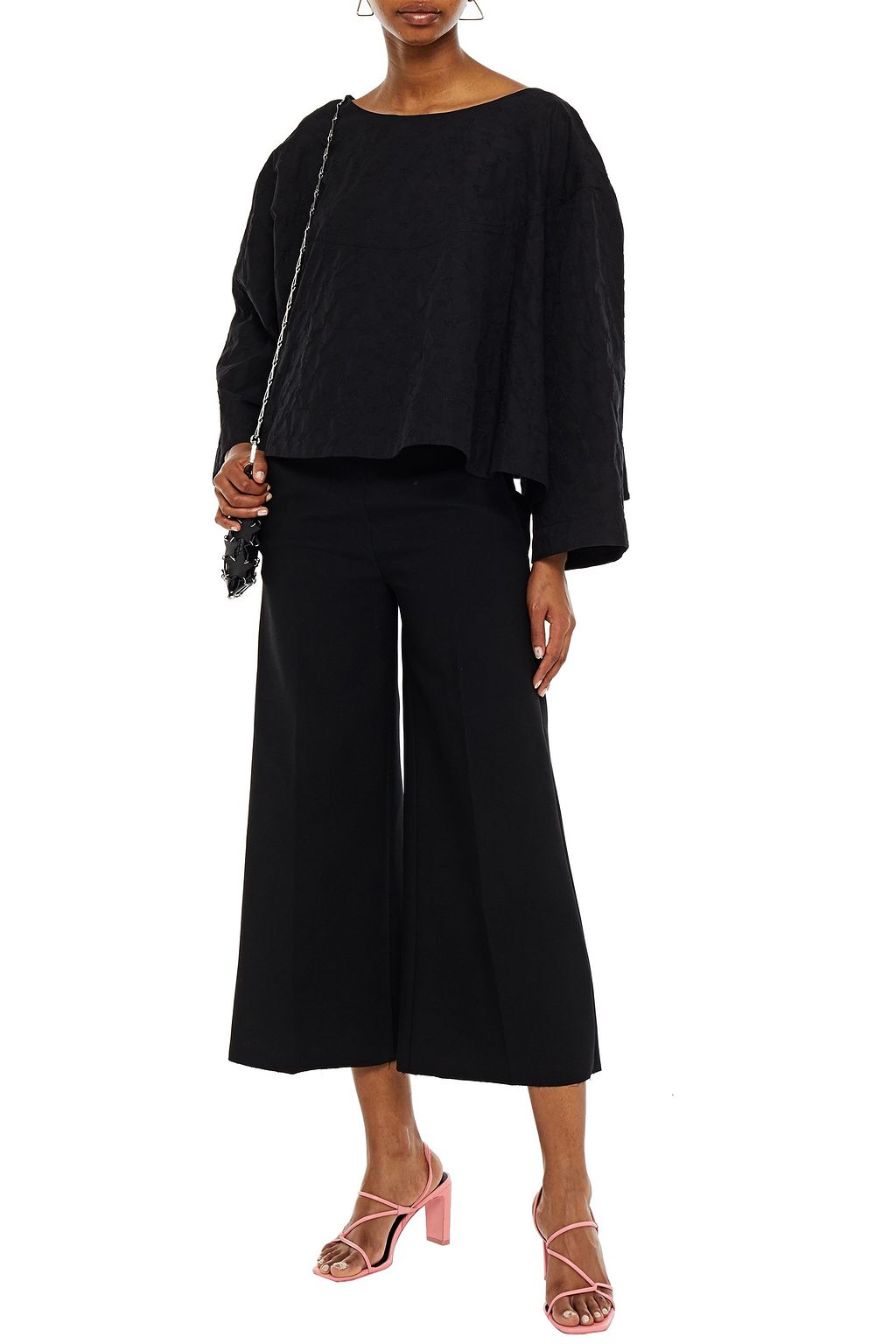 MSGM Oversized cotton-blend cloqué top