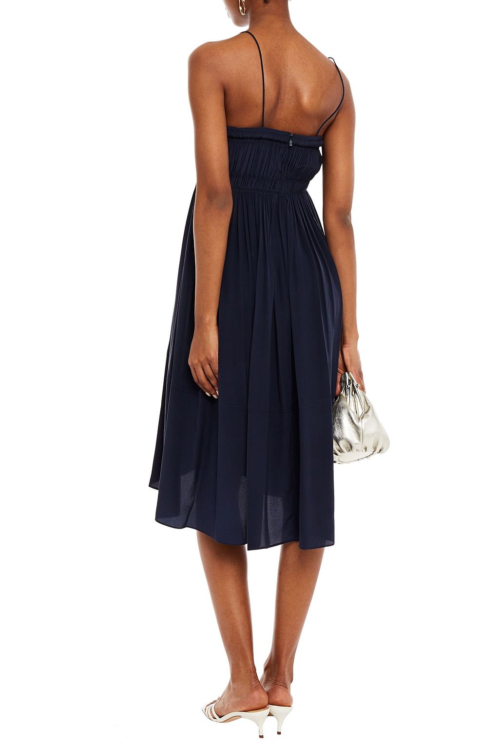 CHLOÉ Gathered silk crepe de chine dress
