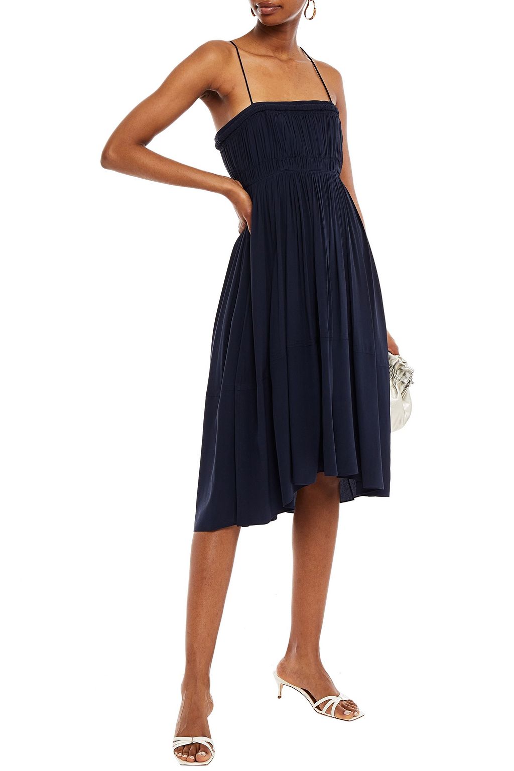 CHLOÉ Gathered silk crepe de chine dress