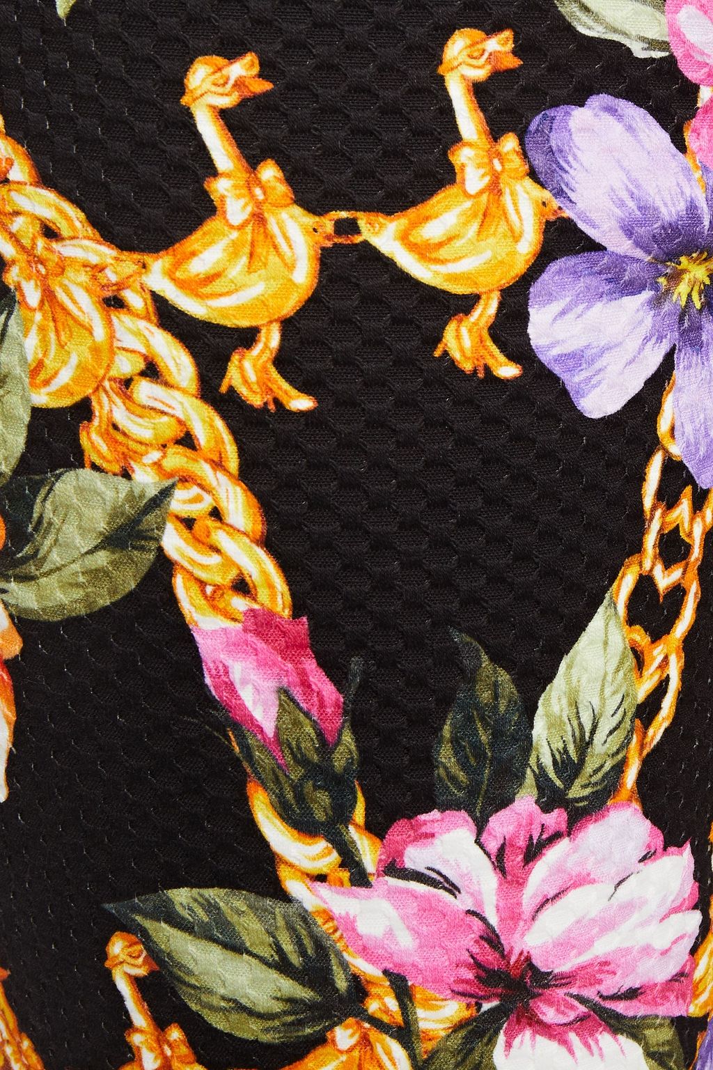 BOUTIQUE MOSCHINO Floral-print cotton-blend cloqué slim-leg pants