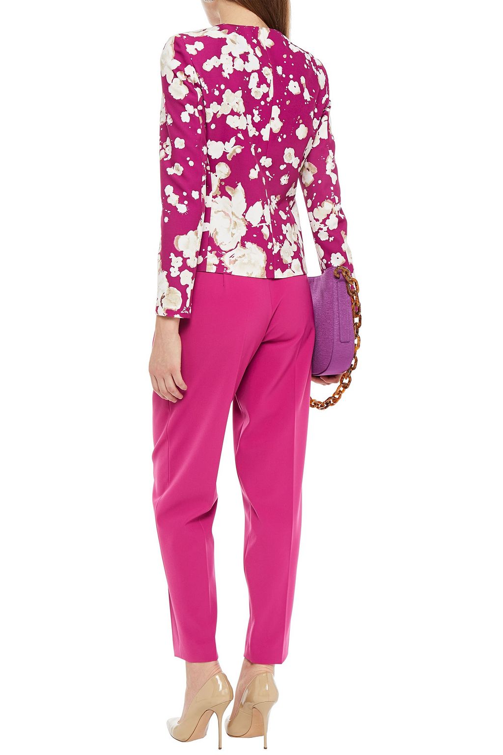 BOUTIQUE MOSCHINO Floral-print stretch-crepe jacket