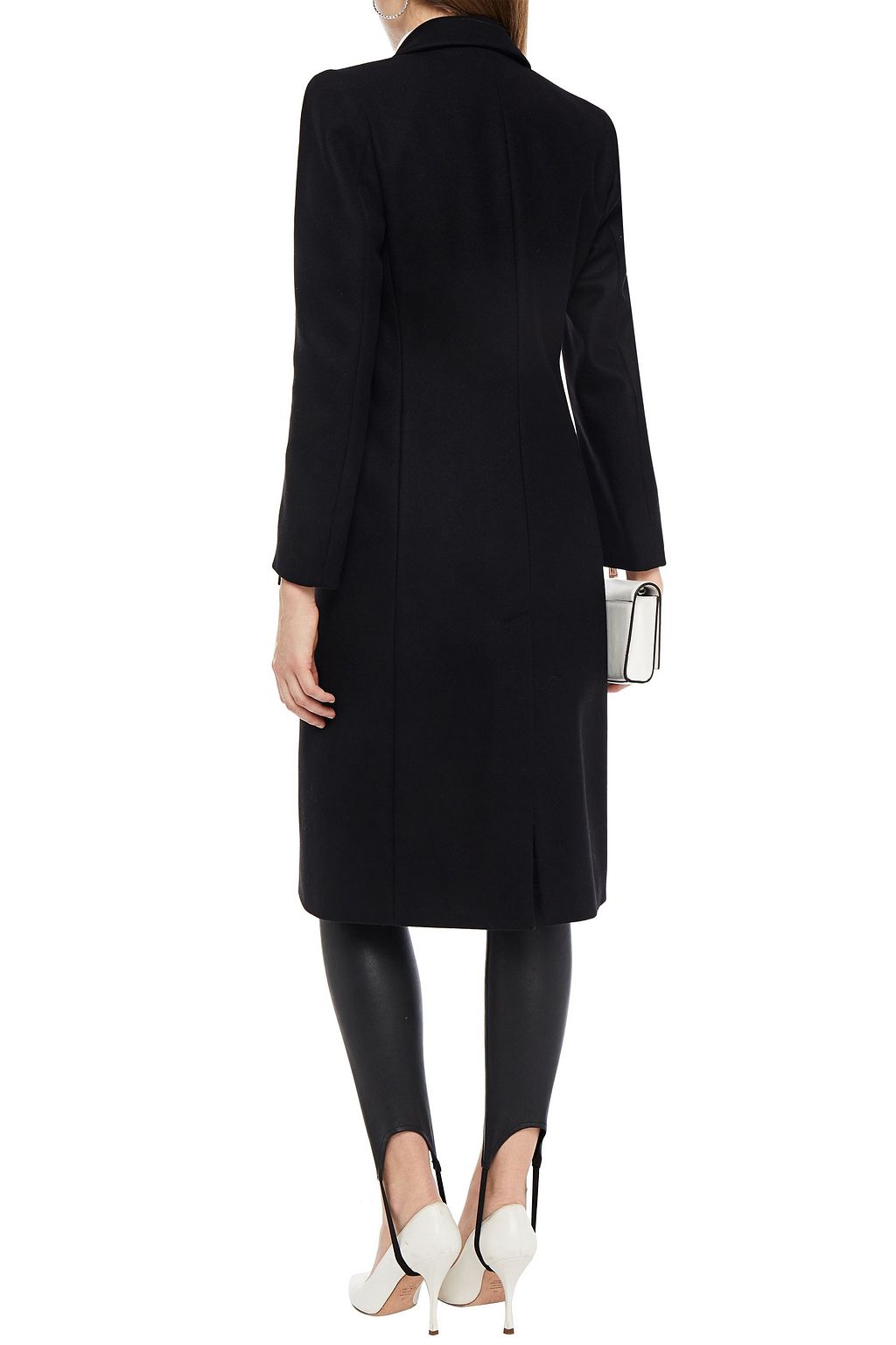 BOUTIQUE MOSCHINO Zip-detailed wool-blend felt coat