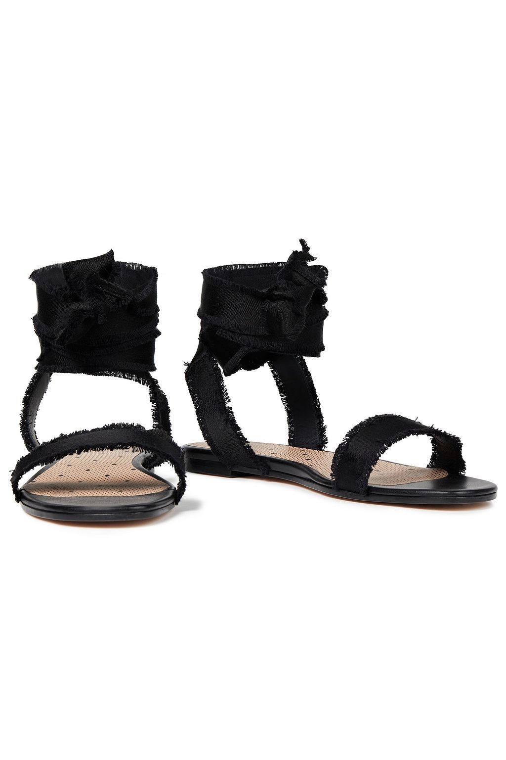 RED(V) Frayed satin sandals