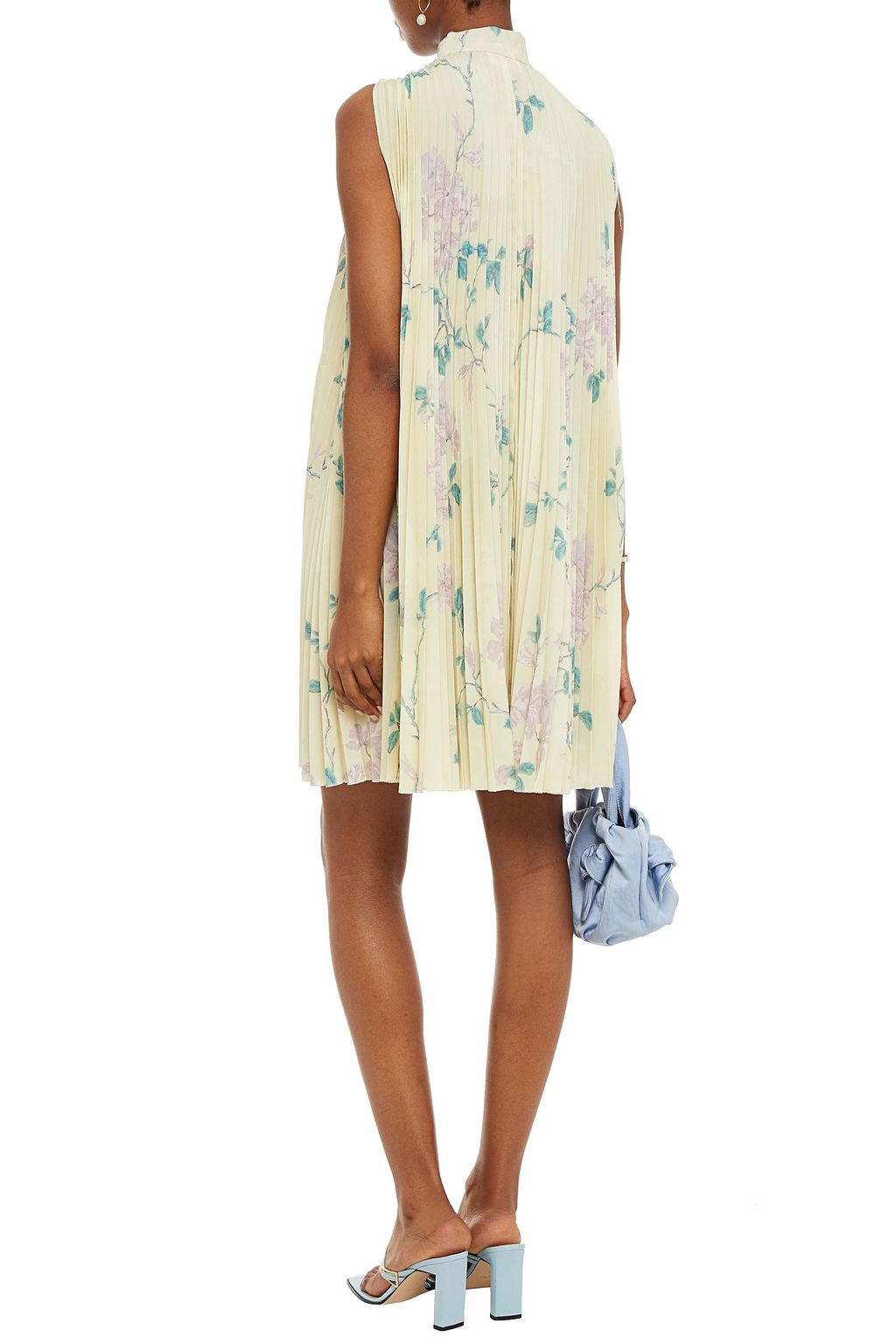 REDVALENTINO Pussy-bow printed crepe de chine mini dress
