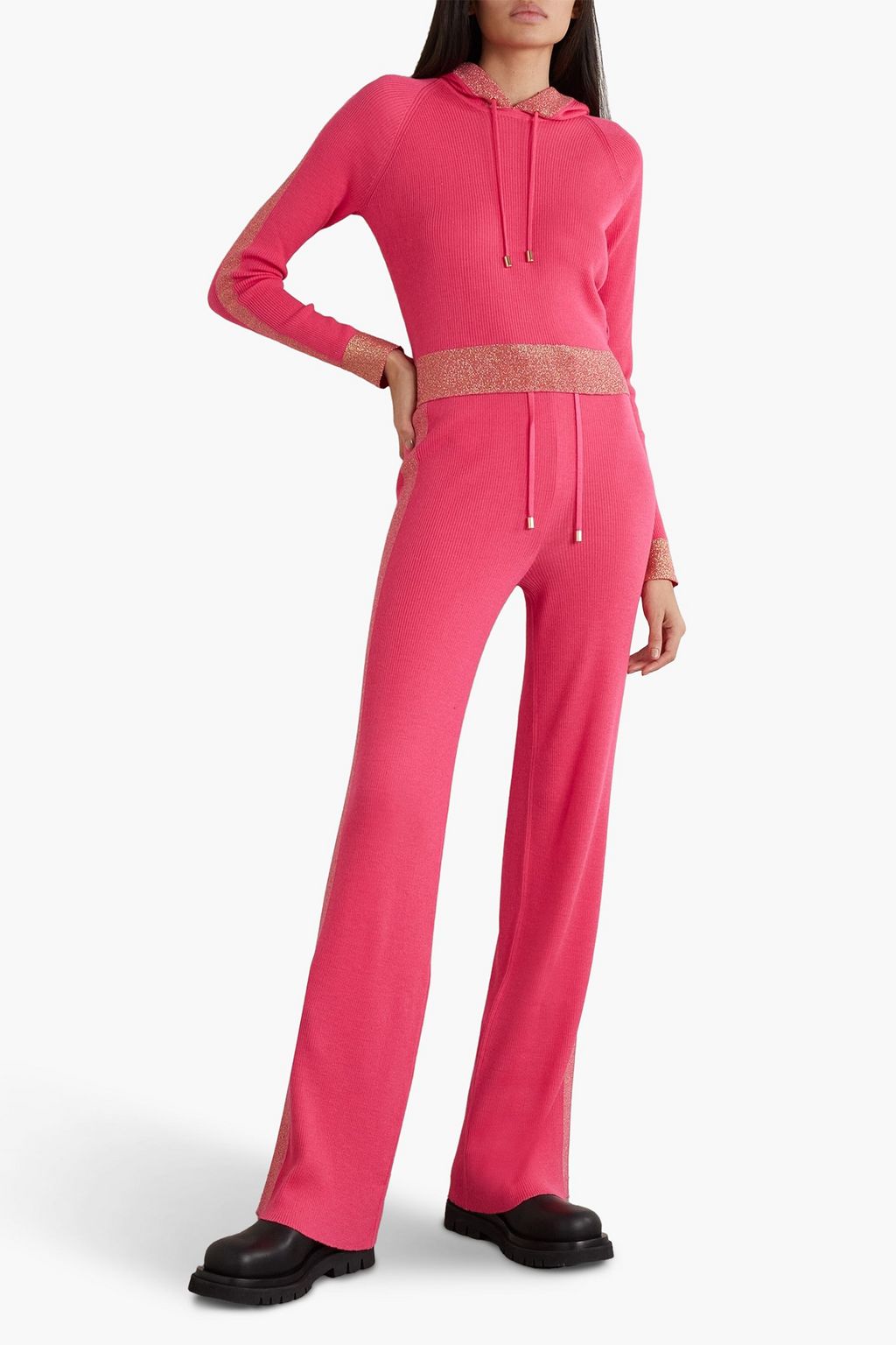 BALMAIN بنطلون رياضي «+ روسيجنول» من مزيج صوف الميرينو بتصميم مضلع
