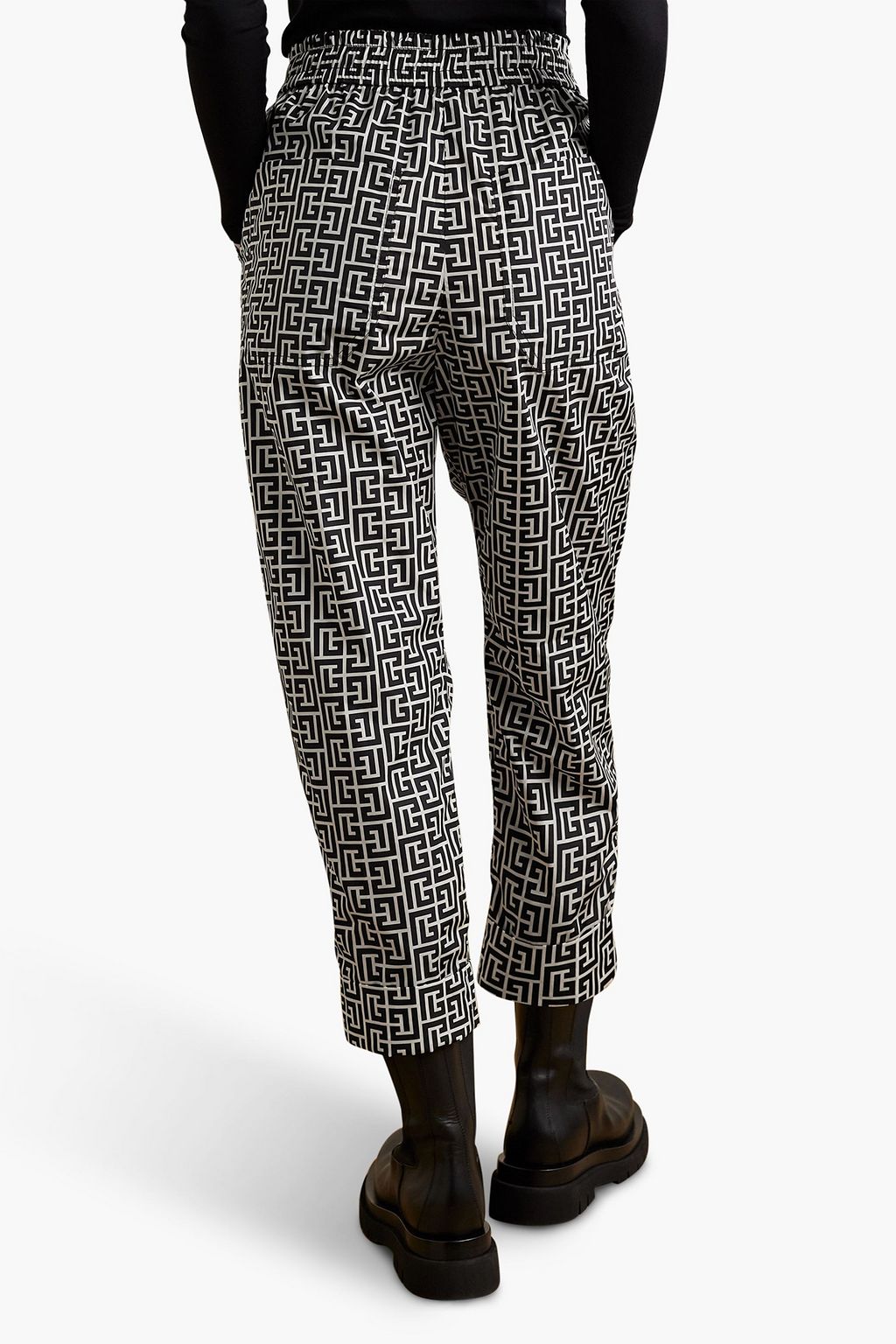BALMAIN + Rossignol Ski cropped printed shell track pants
