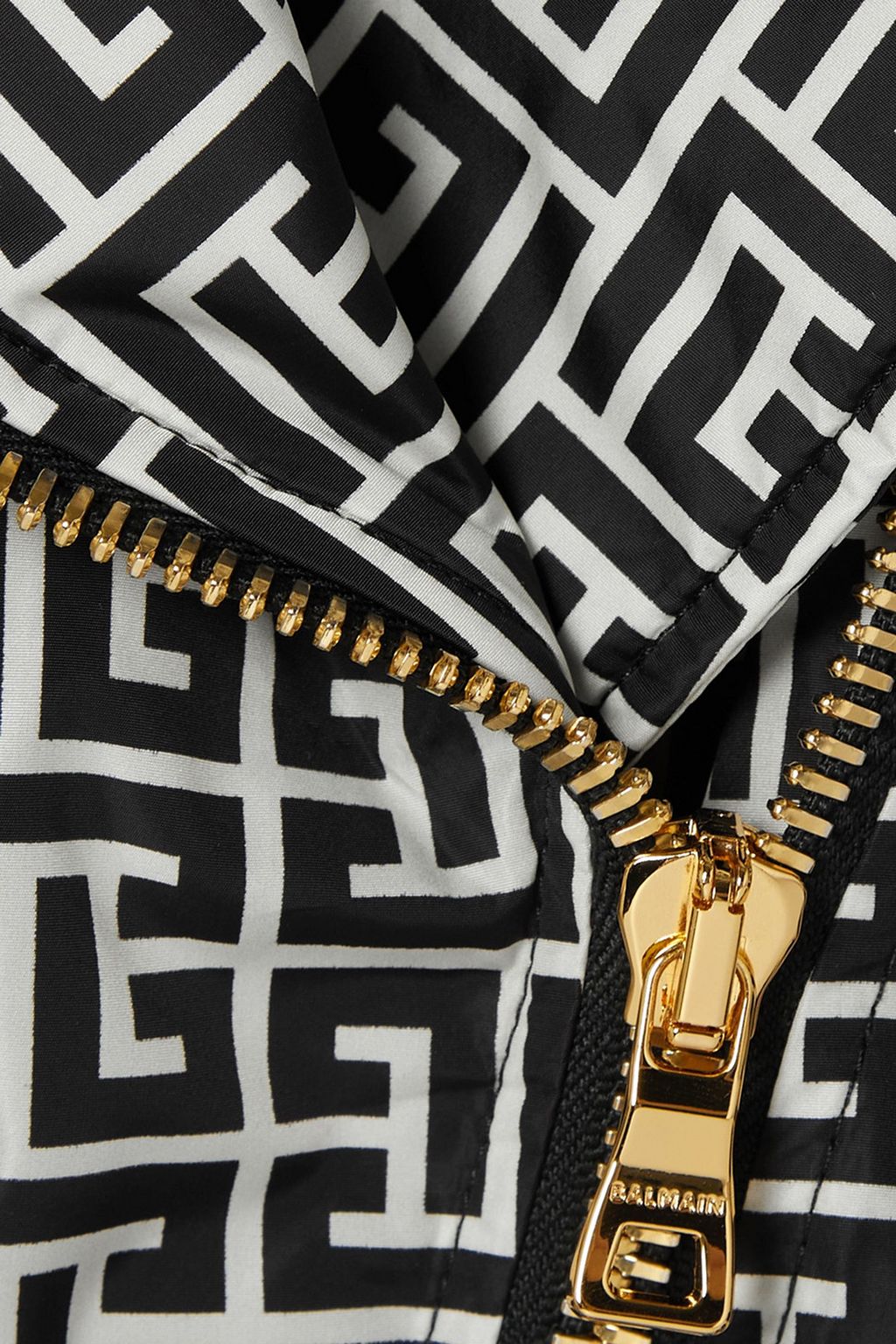 BALMAIN + Rossignol Ski printed padded shell biker jacket