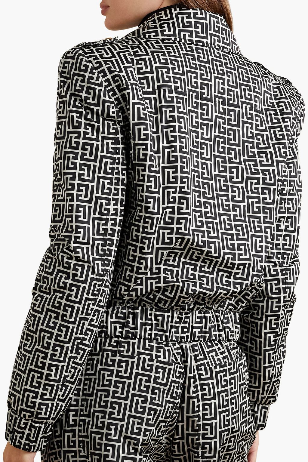 BALMAIN + Rossignol Ski printed padded shell biker jacket