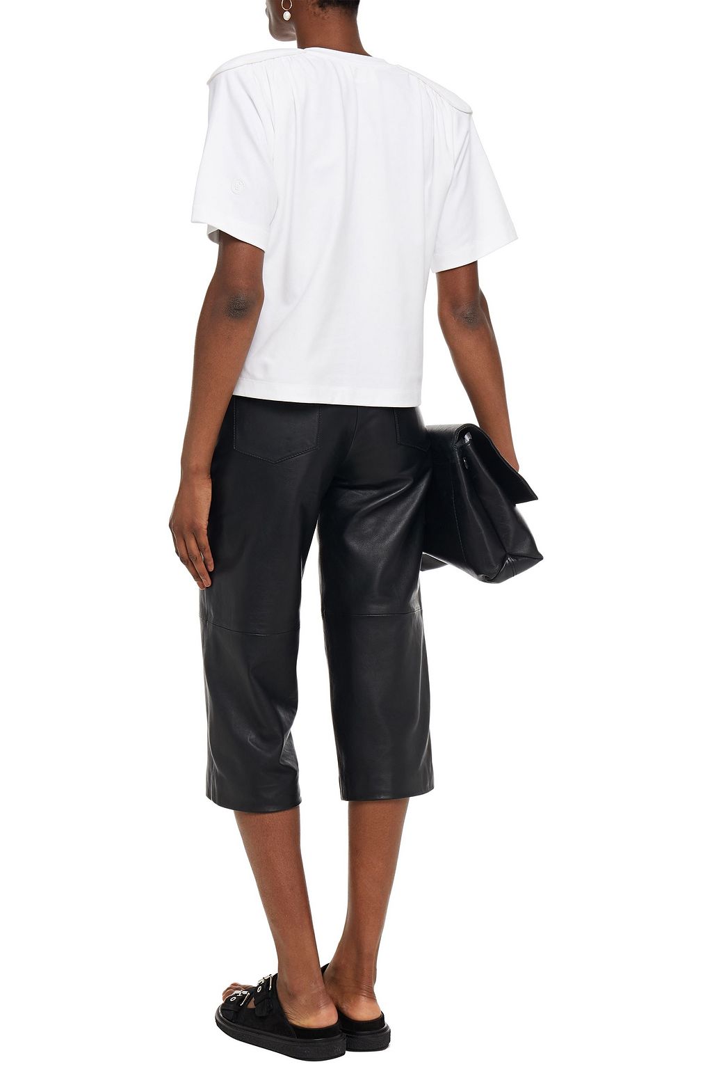REMAIN BIRGER CHRISTENSEN Gathered cotton-blend jersey top