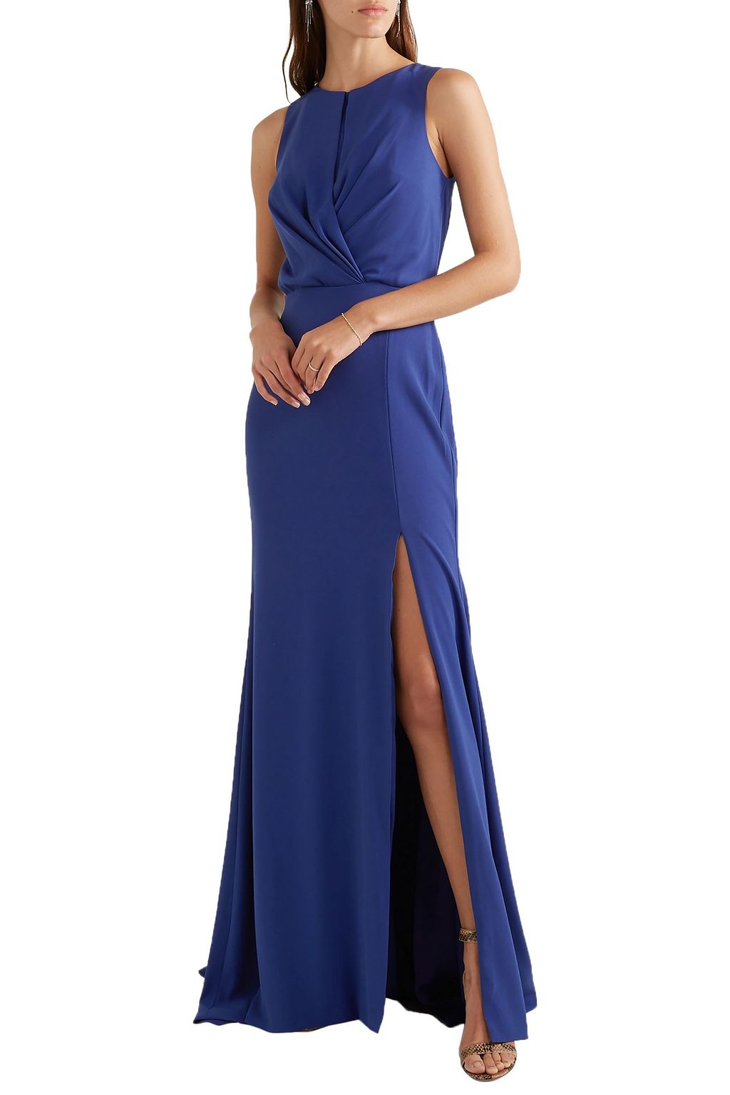 BURNETT NEW YORK Twist-front crepe gown