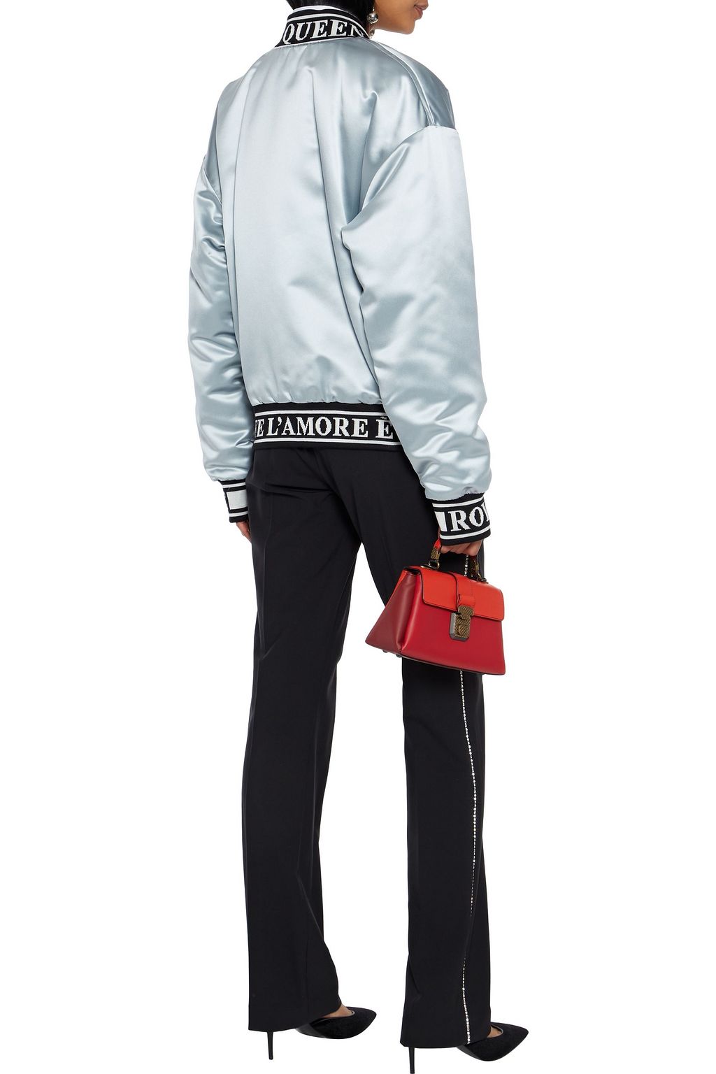 DOLCE&GABBANA Appliquéd quilted silk-blend satin jacket