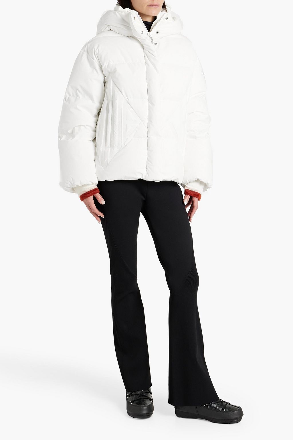 CHLOÉ + Fusalp wool-trimmed embroidered quilted hooded down ski jacket