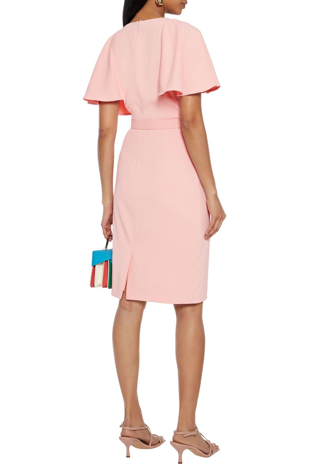 BADGLEY MISCHKA Belted layered crepe dress