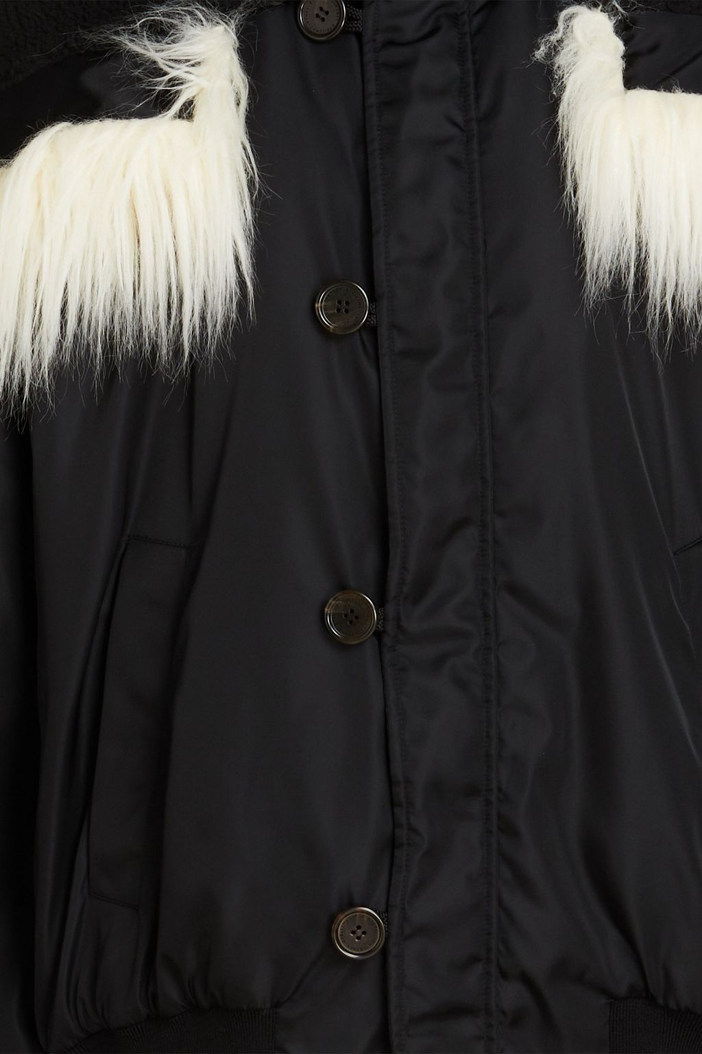 STELLA MCCARTNEY Aiden faux shearling-trimmed shell bomber jacket