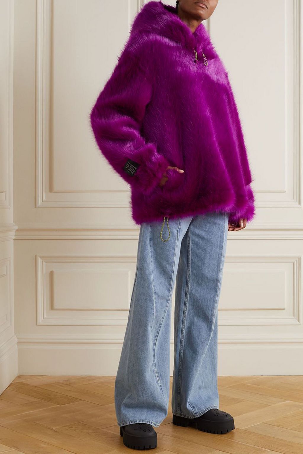 STELLA MCCARTNEY Adan hooded faux fur coat